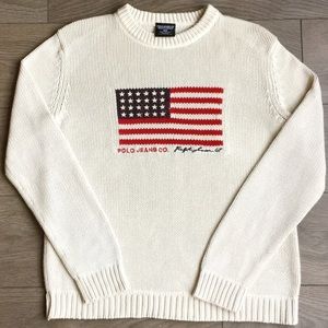Vintage Polo Jean Ralph Lauren67 Knit Flag Sweater